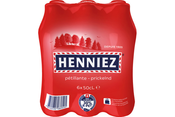 HENNIEZ rot, mit Kohlensäure, Pet 400000149 50 cl, 6 Stk.