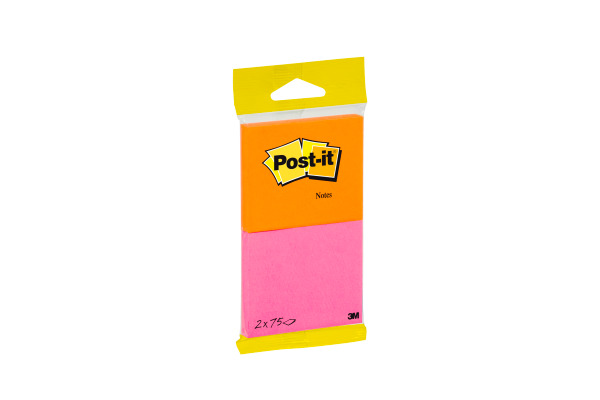 POST-IT Notes 76x63,5mm 6720-PO pink/orange 2x75 Blatt
