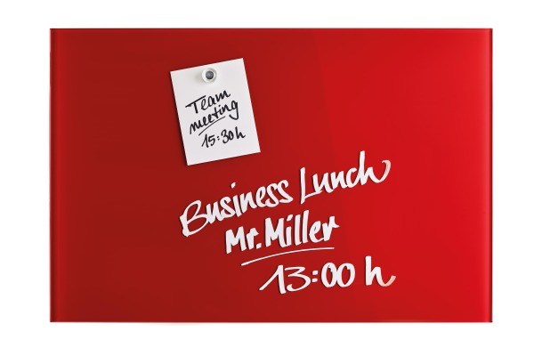 MAGNETOP. Design-Glasboard 600x400mm 13402006 rot, magnetisch