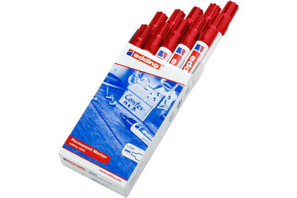 EDDING Permanent Marker 3300 1-5mm 3300-2-10 rot 10 Stück