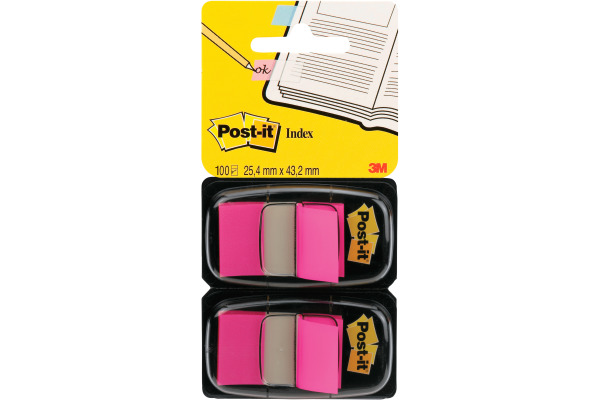 POST-IT Index 2er Set 25,4x43,2mm 680-BP2 neon pink 2x50 Stück
