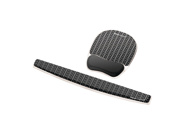 FELLOWES Mausmatte Photo 9653401 s/w zik,mit Handgelenkauflage