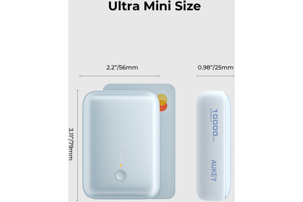 AUKEY Spark Mini 10000, 20W, PD,QC PB-Y55 BL Powerbank,Blue,USB-C,USB-A