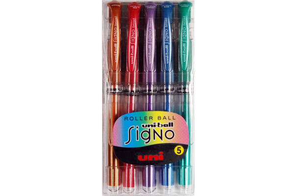 UNI-BALL Signo Broad 0.65mm UM153MET5 5 Farben metallic