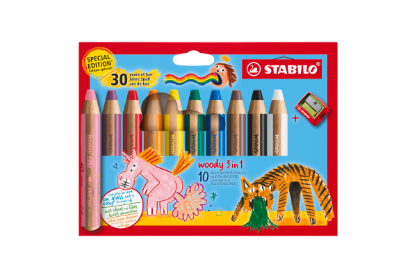 STABILO Farbstifte Woody 3 in 1 880/10-3 30 Years 10 Stück