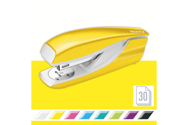 LEITZ Locher/Hefter WOW 5095 50951016 gelb, Bundle 30 Blatt