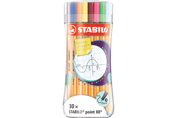 STABILO Fineliner Point 88 0.4mm 8830-4 30 Stück ass.