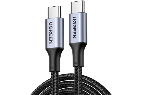 UGREEN Fast Charging Cable 100W Max 70428 5A,USB-C-USB-C,PD,Black 1.5m