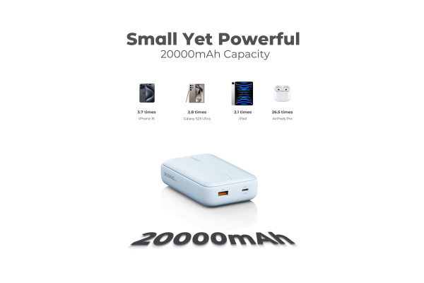 AUKEY Spark Mini 20000, 20W, PD,QC PB-Y57 BL Powerbank,Blue,USB-C,USB-A