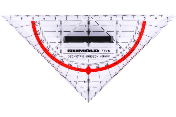 RUMOLD Geodreieck 14cm 1146 abnehmbarer Griff