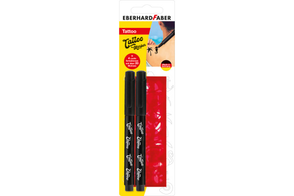 EBERHARD Tattoostifte Set 559597 schwarz, Schablonen 2 Stk.