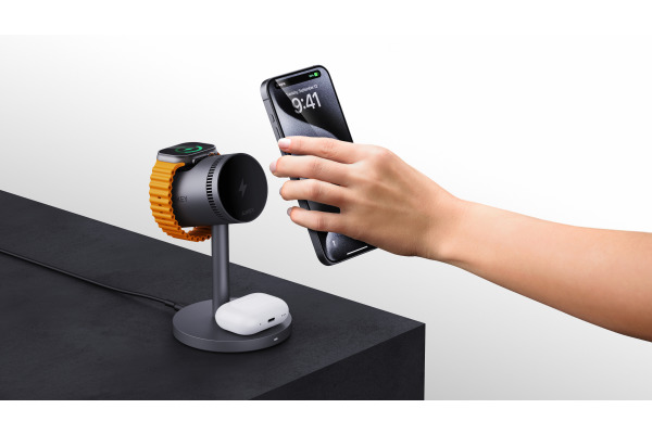 AUKEY MagFusion 3-IN-1 Pro LC-MC311A Qi2 Wirel.Charger 15W, Black