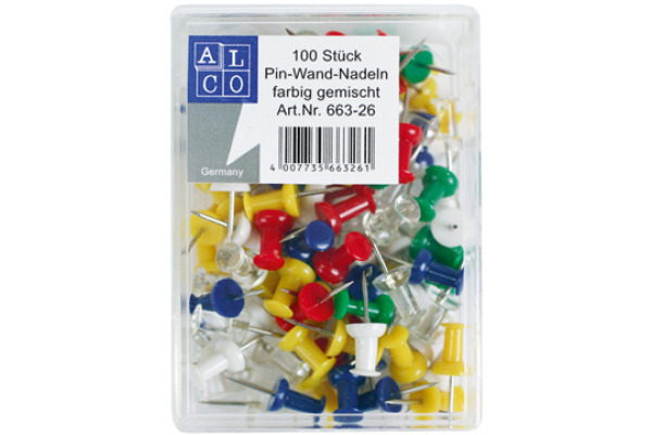 ALCO Pinwand-Nadeln 663-26 ass. 100 Stück