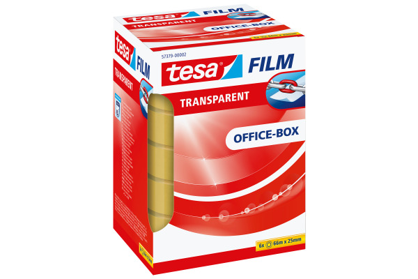 TESA tesafilm transparent 25mmx66m 573790000 5 Rl. + 1 Rl. in Office-Box