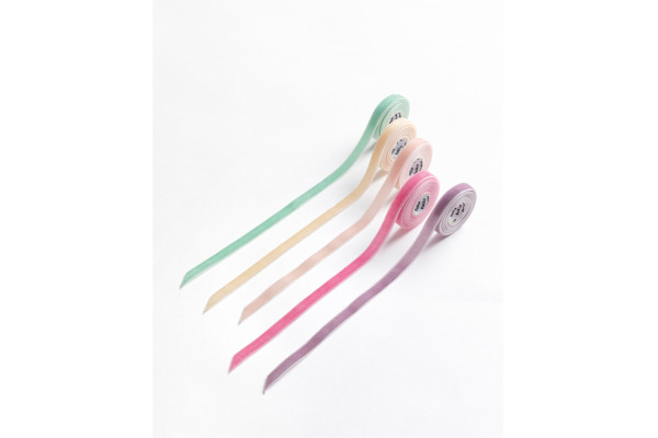 FOLIA Samtbänder 10mmx2m 12141 Pastell, assortiert 5 Stück