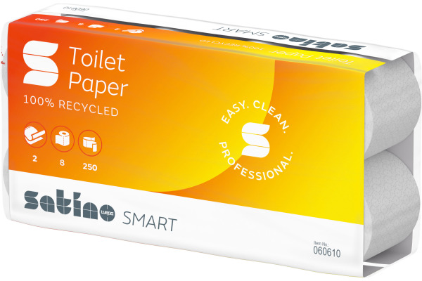 SATINO Toilettenpapier HiCycle 067750 2-lagig, 8 Rollen à 250 Blatt