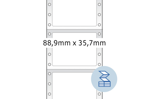 HERMA Etiketten 1-bah. 88,90×35,7mm 8161 weiss, endlos 2000 Stück