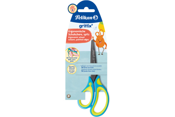 PELIKAN Schere spitz Griffix 810265 fresh blue, Linkshänder