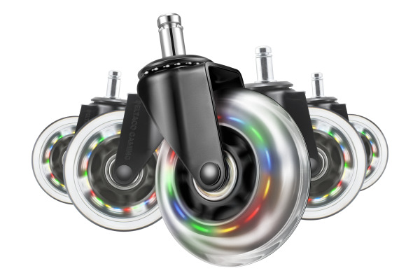 DELTACO RGB Casters,Wheels,5-pack GAM-141 for Gaming Chairs