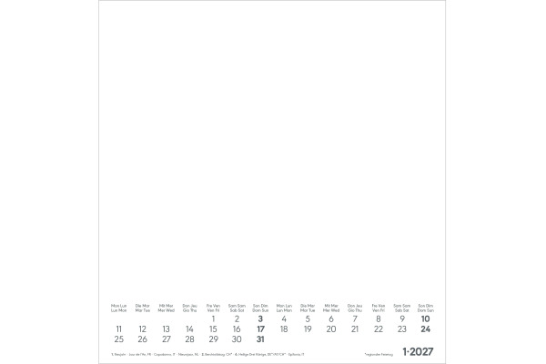 ALPHA EDI Bastelkalender 2027 161894 schwarz 21x22cm