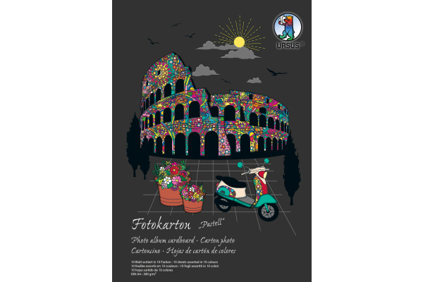 URSUS Fotokarton-Block A4 3794699SE 300g, pastell 10 Blatt