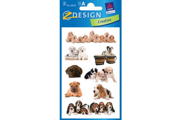 Z-DESIGN Sticker Creative 55972 Hundekinder 3 Stück