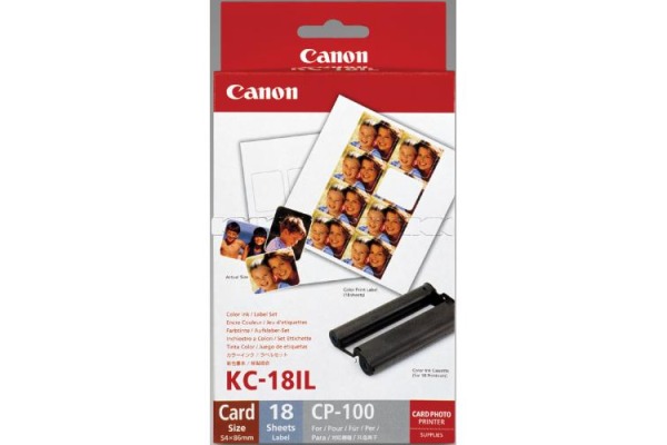 CANON Farbtinte/Kleberset 8,6x5,4cm KC18IL CP 100 (Mini-Sticker) 18 Blatt