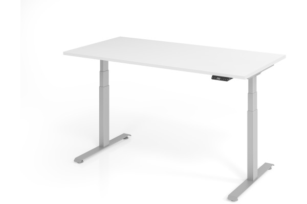 APOLLO Bürotisch LXK 160x80cm VLXK6516 weiss/silber, elektrisch