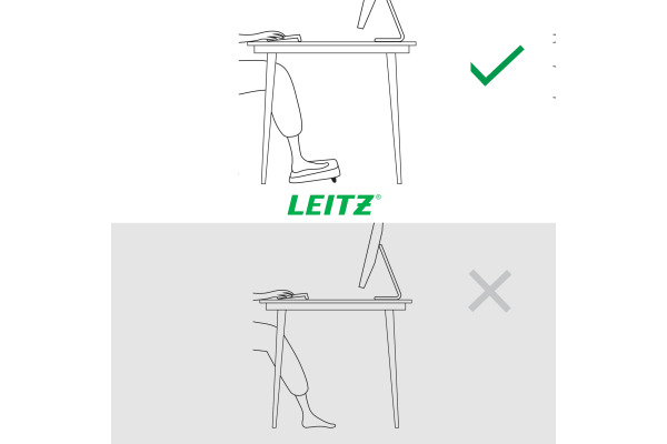LEITZ Fussstütze Ergo 65460089 Grau 340x58x420mm