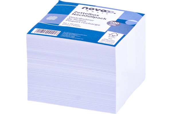 NOVOOO Zettelbox Papier 90x90mm 731146 weiss, 80g 700 Blatt