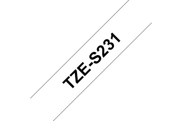 PTOUCH Band, strong/adh.schwarz/weiss TZe-S231 PT-300 12 mm