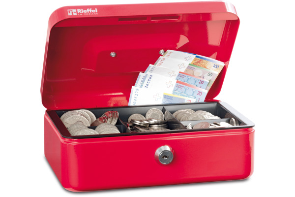 RIEFFEL Geldkassette Valorit A19086 7x15,3x12cm rot