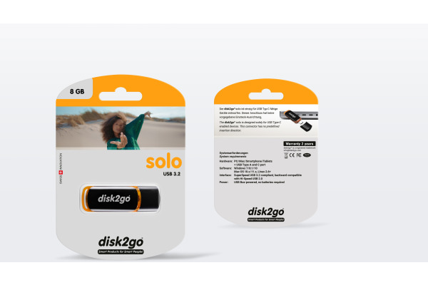 DISK2GO USB-Stick solo 8GB 30006621 Type C USB 3.2