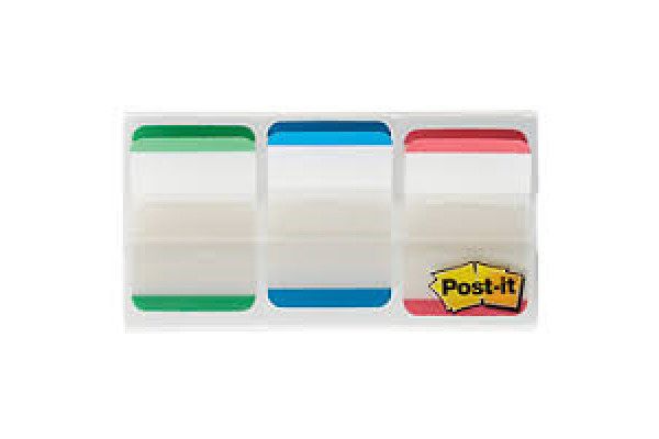POST-IT Index STRONG Disp. 25,4x38mm 686L-GBR grün,blau,rot 3 Stück