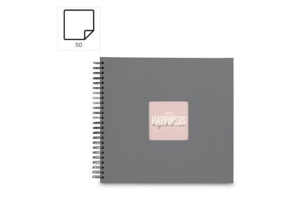 HAMA Spiralalbum Fine Art 36x32cm 9841 steingrau 25 Blatt