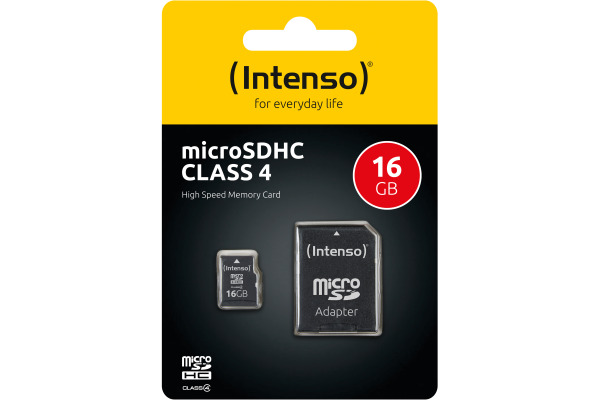 INTENSO micro SDHC Card Class 4 16GB 3403470 incl. SD Adapter