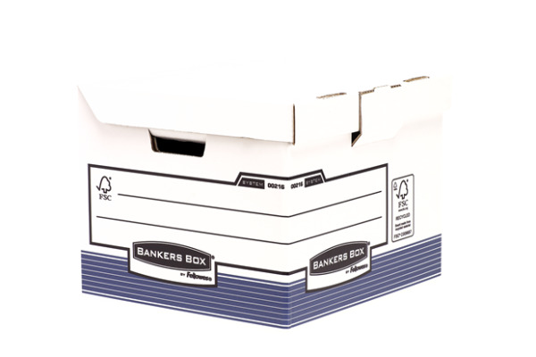 FELLOWES BankersBox Klappdeckel Cube 0021601 weiss/blau 35x28x35cm