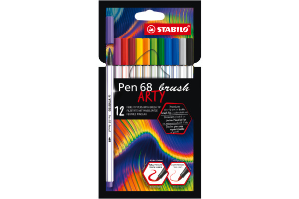 STABILO Fasermaler Pen 68 Brush Arty 568/12-21 ass. 12 Stück