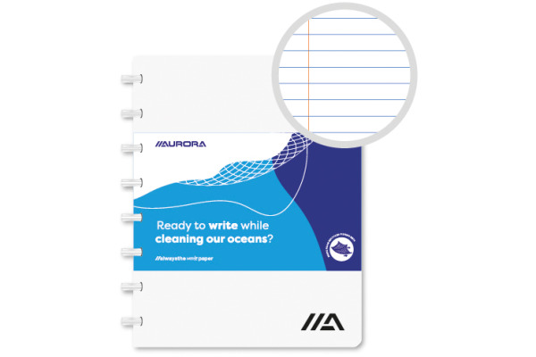 ADOC Ringbuch Ocean Waste A5 3011.211 weiss, liniert 72 Blatt