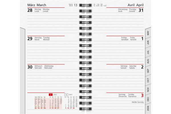 RIDOIDE Ersatzplaner Int. Wire-O 2027 701781000 1W/2S ML 8.7x15.3cm