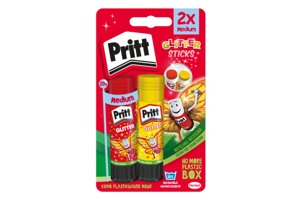 PRITT Klebestift Glitter 2x20g 45900248 rot, gelb