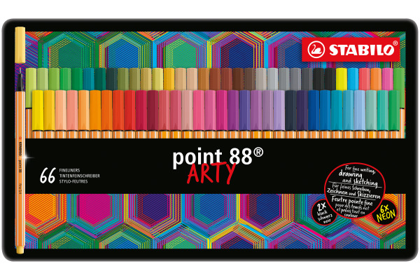 STABILO Fineliner Point 88 0.4mm 88/66-031 Metalletui 66 Stück