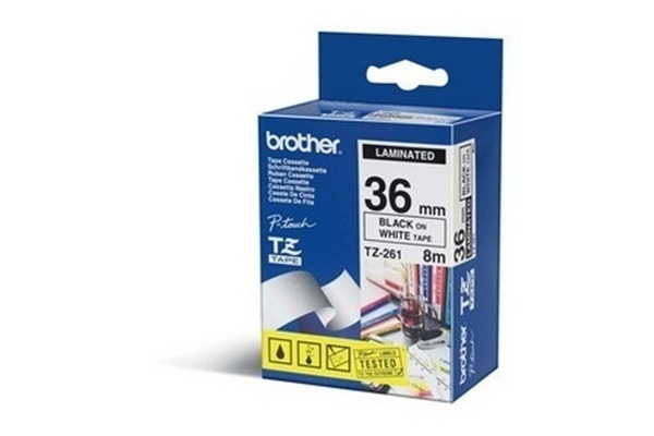PTOUCH Band, laminiert schwarz/weiss TZe-261 PT-3600 L 8m/B 36 mm