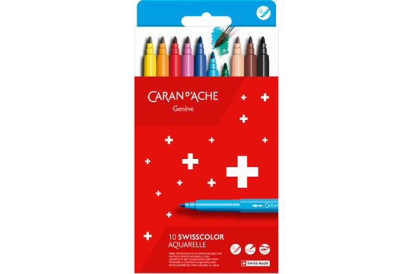 CARAN D'A Fasermaler Swisscolor 285.410 10 Stück