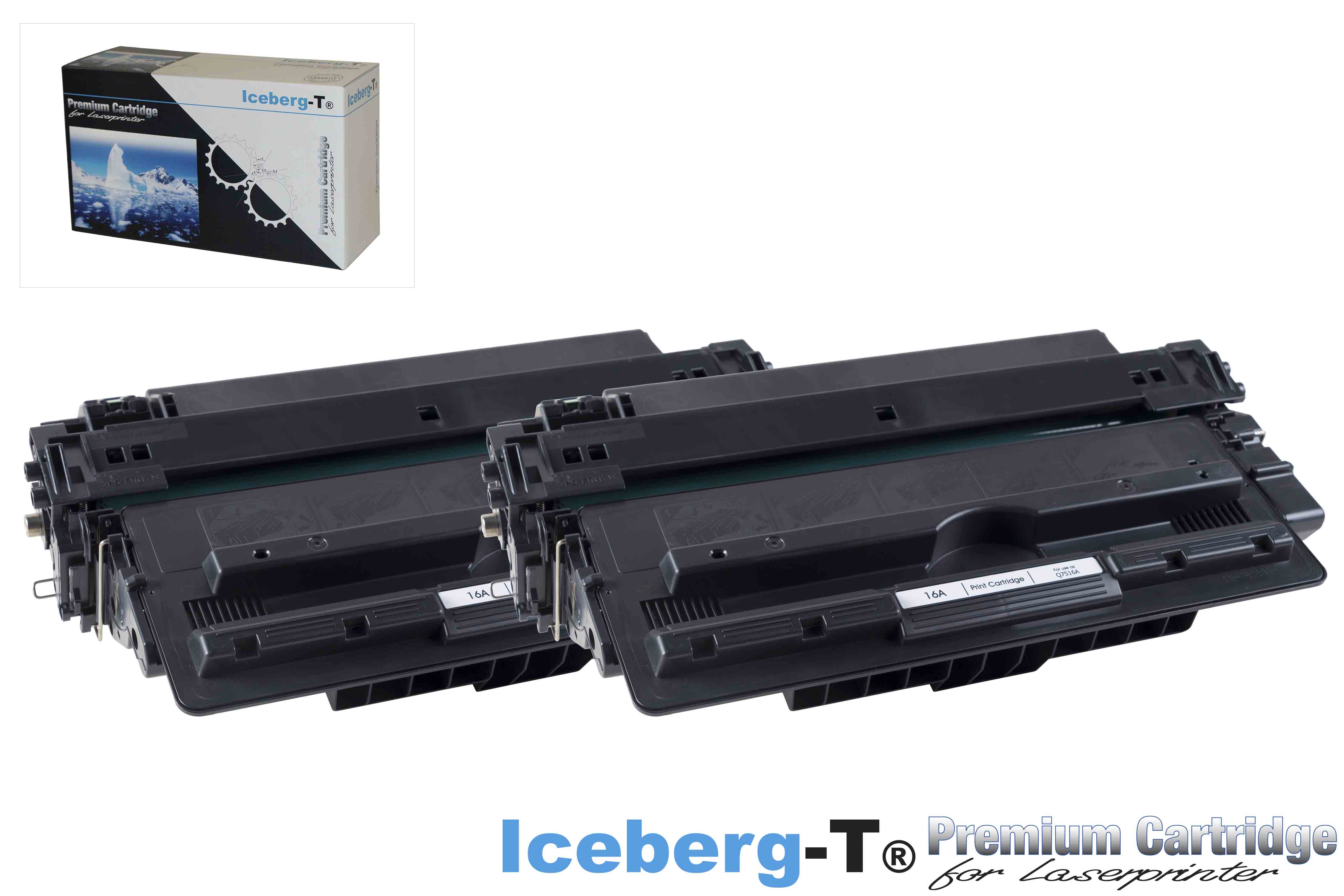 Iceberg-T Toner Q7516A DuoPack 2 Stück à 12'000 Seiten, schwarz