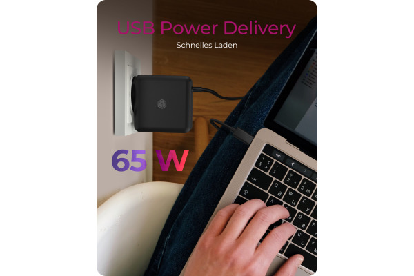 ICY BOX Steckerladegerät mit PD IBPS111PD USB-C, PD 3.0, 65W 1.5m