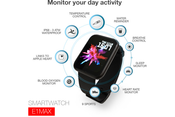 LENOVO Smartwatch E1 Max black E1Max-BK