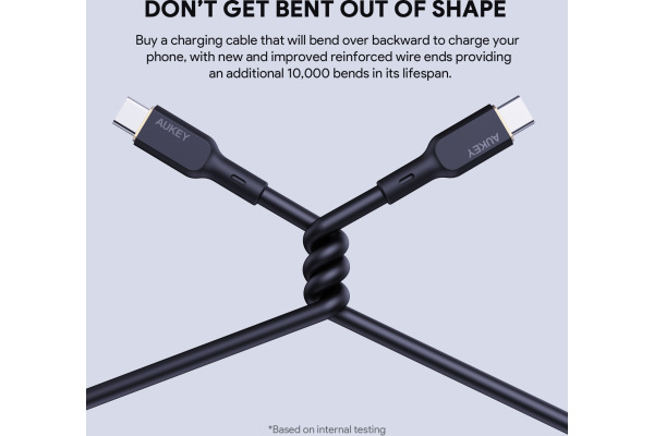 AUKEY Cable USB-C-to-C CB-SCC241 Silicone,1.0m,240W,Black
