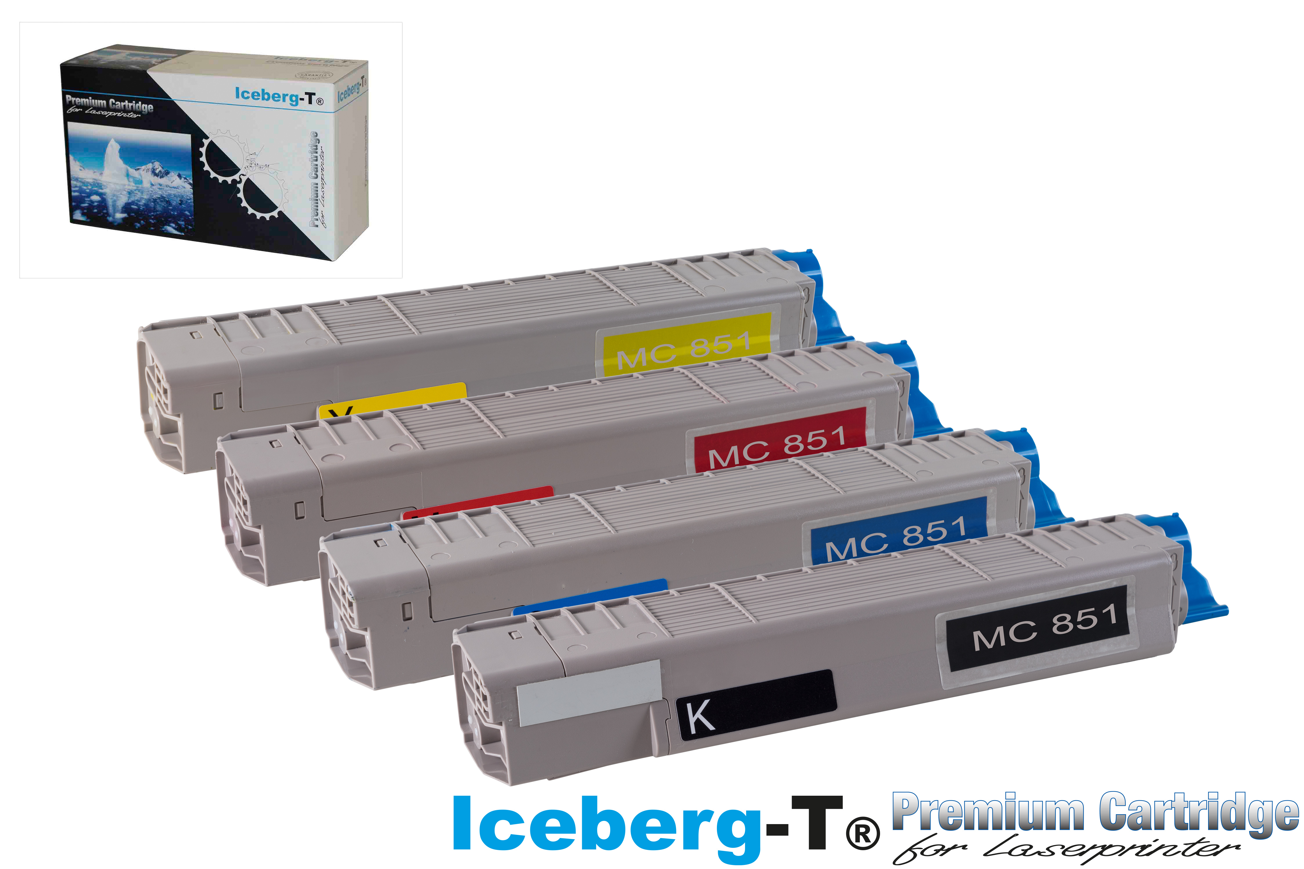 Iceberg-T Toner SET OKI MC851 / MC861 Set mit allen vier Farben
