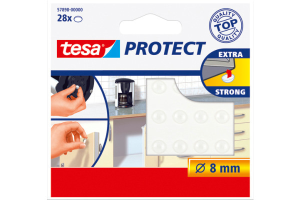 TESA Protect Lärm/Rutschstopper 8mm 578980000 transparent, rund 28 Stück